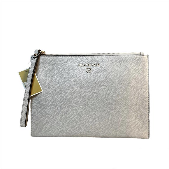 NWT - Michael Kors XL Zip Clutch Wristlet (LT Cream) - Picture 2 of 5